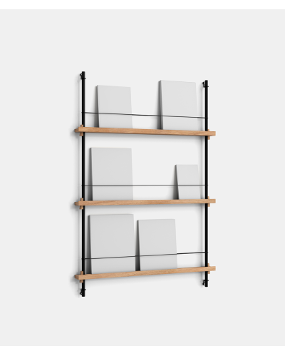 Magazine Shelving - MS.115.1 - Oak and Black - Moebe